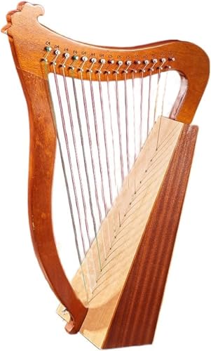 Einfache Harfe,for Anfänger Leicht Zu Erlernende Harfe Instrument,Klassisches Nischenmusikinstrument Keltische Harfe (Color : 15-String-Harp-Coffee)