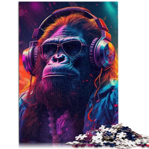 Puzzle zum Verschenken, Gorilla Hop, 1000 Teile, Puzzle für Erwachsene, Holzpuzzle, einzigartige Geburtstags, 1000 Teile (50 x 75 cm)