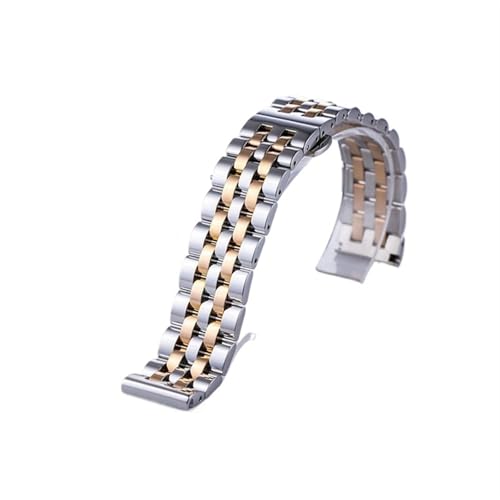 THBGTCNQ Uhrenarmband aus Edelstahl, 14 mm, 16 mm, 18 mm, 20 mm, 22 mm, 24 mm, flaches, gebogenes Ende, Doppelschnittstelle, Schnellverschluss, Ersatzarmband(F,24mm)