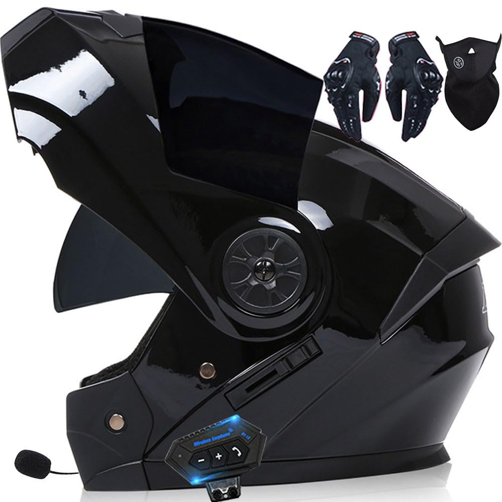 Helm Motorrad mit integriertem Bluetooth Modularer Bluetooth-Helm Klapphelm Full Face Motorradhelm mit ECE Zertifiziert Damen Integralhelme vollvisierhelm sturzhelm Motorrad Herren