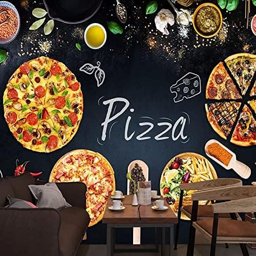 XLMING Pizzeria Kreidetafel Restaurant Cafe 3D Tapete Home Dekoration Wohnzimmer Sofa Schlafzimmer Tv Hintergrund Wand-400cm×280cm