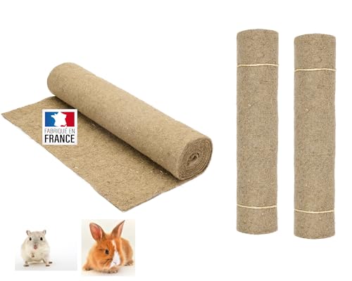 La cordeline 3 Stück Katzenstreumatte, Hanf, Natur, 40 x 100 cm, Premium, 1000 g/m², Käfigboden für Nagetiere, Kaninchen, Hamster..