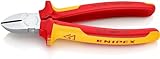 Knipex Seitenschneider verchromt, isoliert mit Mehrkomponenten-Hüllen, VDE-geprüft 180 mm (SB-Karte/Blister) 70 06 180 SB