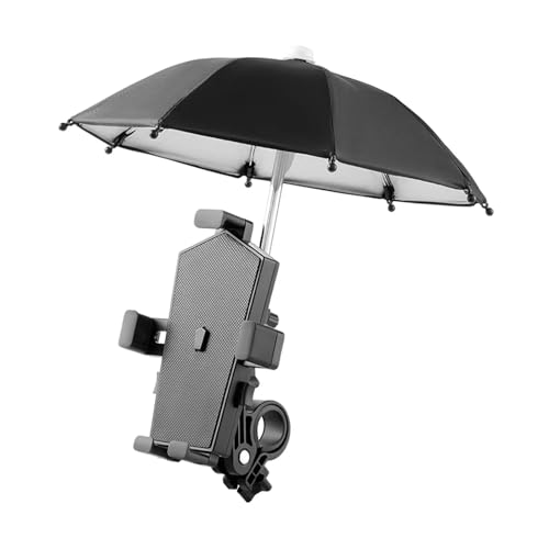 Handyhalterung Motorrad Telefonhalter Für Den Lenker 360 ° Drehbar Motorrad-Telefonhalter Halterung Dekoratives Motorradzubehör Handyhalter Fahrrad(Black with Umbrella)