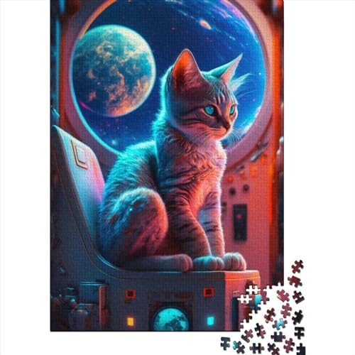 Kunstpuzzle für Erwachsene, 500 Teile, Kunst-Katzen, Holzpuzzle für Teenager, Entspannungspuzzlespiele, Denksport-Puzzle (Größe: 52 x 38 cm)