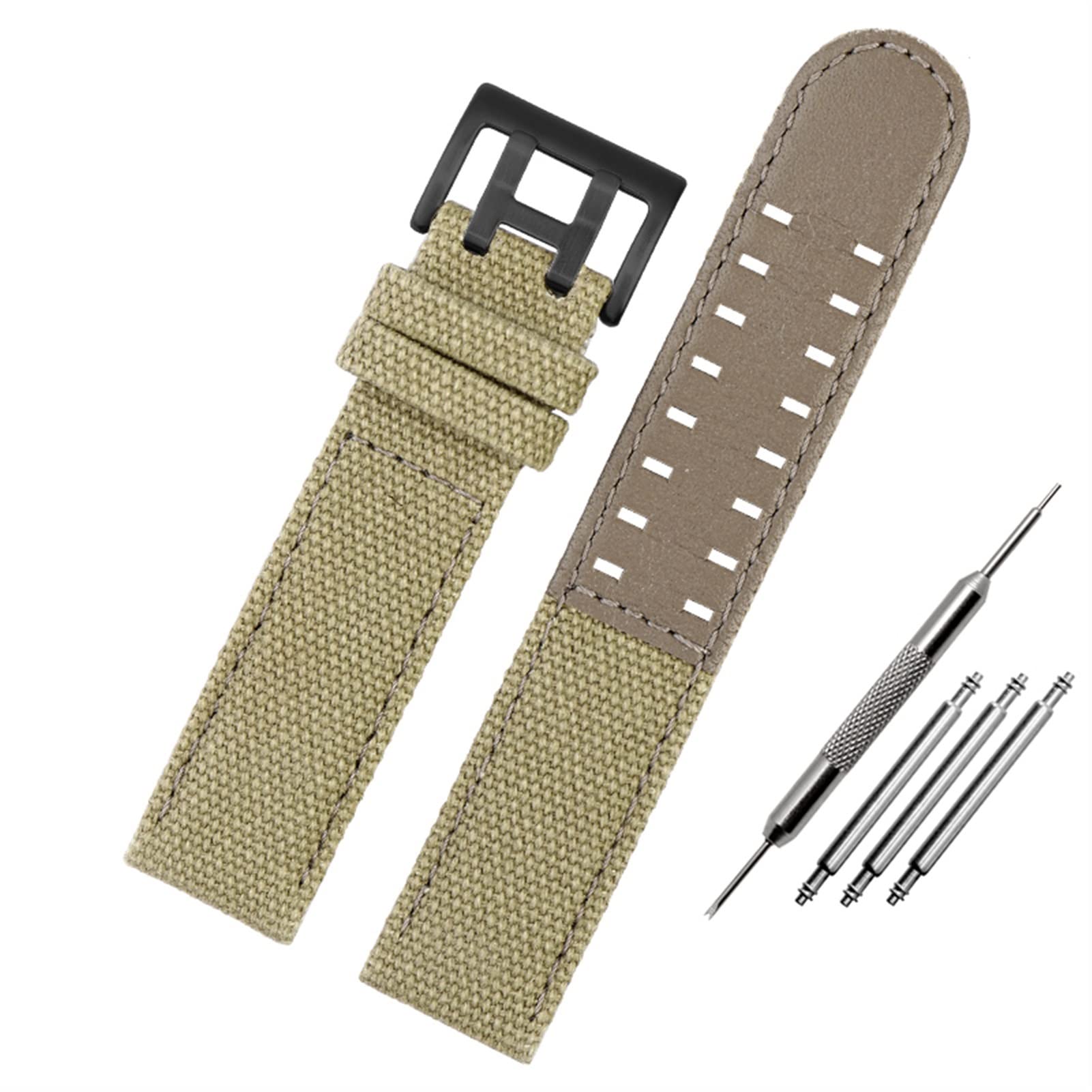 BANDKIT Uhrenarmband für Hamilton Khaki Field Watch h760250/h77616533/h70605963 H68201993, Uhrenarmband aus echtem Leder, Nylon, 20 mm, 22 mm, 22 mm, Achat