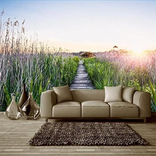 XLMING Schöne Romantik Gras Grüne Blumen Schöne Landschaft 3D Tapete Wohnzimmer Sofa Schlafzimmer Esszimmer Home Dekoration Wand-250cm×170cm