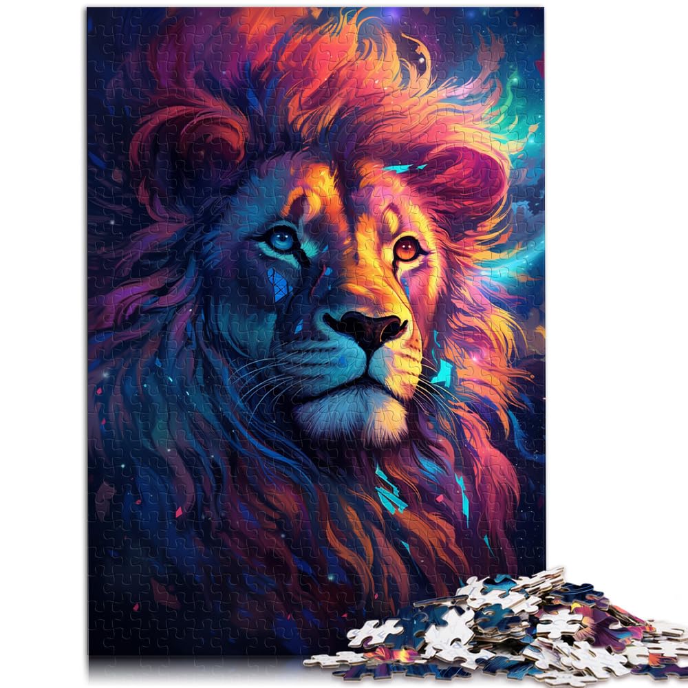 Spielzeug Puzzle Sternenhimmel Farbmalerei Löwe Puzzle 1000 Teile Holzpuzzle ganze Familie 1000 Teile (50x75cm)