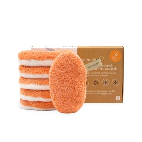 waschies waschbare Abschmink- & Reinigungspads 6er Set - Apricot Edition, wiederverwendbar, hautschonend, hypoallergen, supersoft Abschminkpads für Erwachsene & Jugendliche, Alle Hauttypen