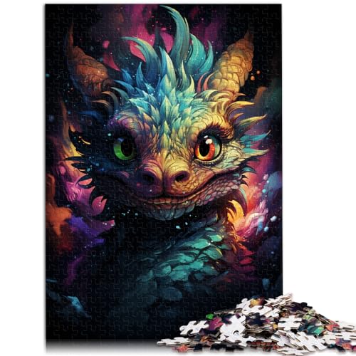 Puzzlespiel, farbenfroher Psychedelischer Himmelsdrache, 1000 Teile, Geschenk für Erwachsene, Holzpuzzle, anspruchsvoll, Aber unterhaltsam und humorvoll, 1000 Teile (50 x 75 cm)