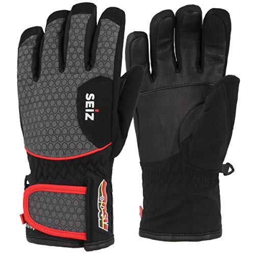 SEIZ Erwachsene Tender Handschuhe, Schwarz/Grau, 8.5