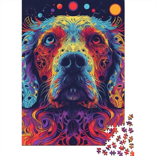 Kunstpuzzle für Erwachsene, 500 Teile, Kunst-Hund, Holzpuzzle, Erwachsenenpuzzle, Weihnachtsgeburtstagsgeschenk für Erwachsene, Teenager 20,47x14,96 Zoll