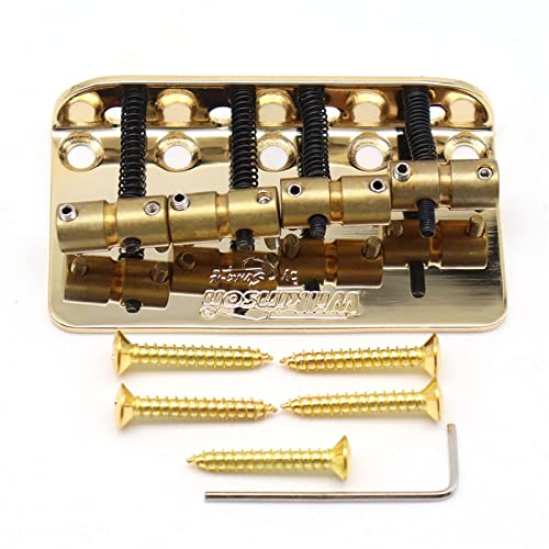 1 Satz Gitarrenbrücke 4 String Bass Bridge Messing Sattelstahlplatte Für E-Gitarre Tune-o-matic Steg (Color : Gold)