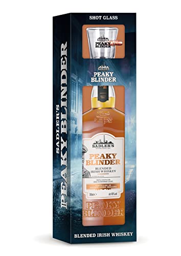 Peaky Blinder Blended Irish Whiskey 0.7l in attraktiver GePa mit Patronen-Shotglas