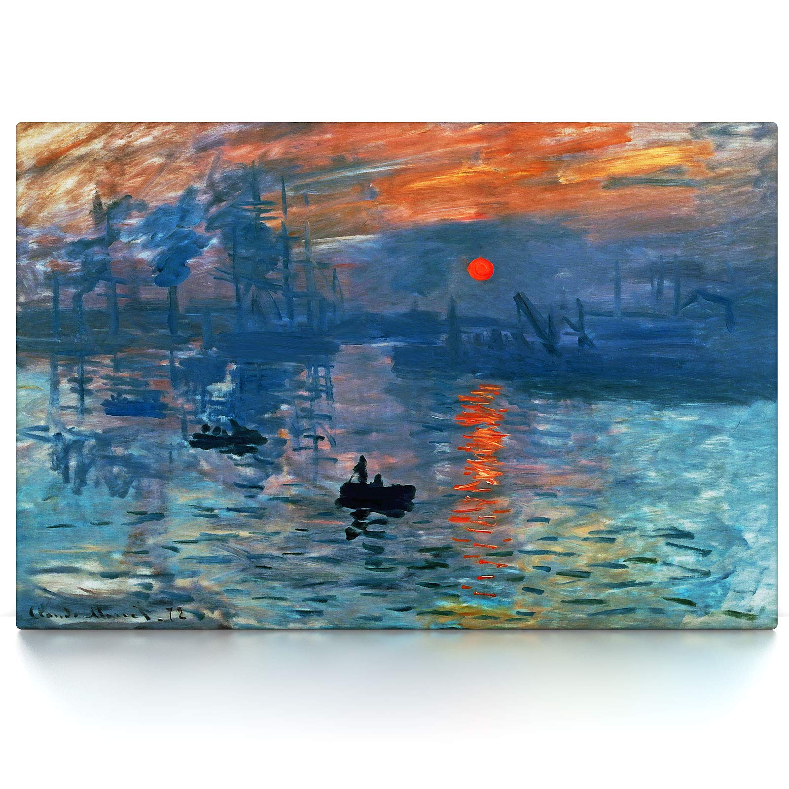 Sonnenaufgang - Claude Monet - Leinwandbild - Wandbild Kuns Druck (120 x 80 cm, Leinwand auf Keilrahmen, Sonnenaufgang)