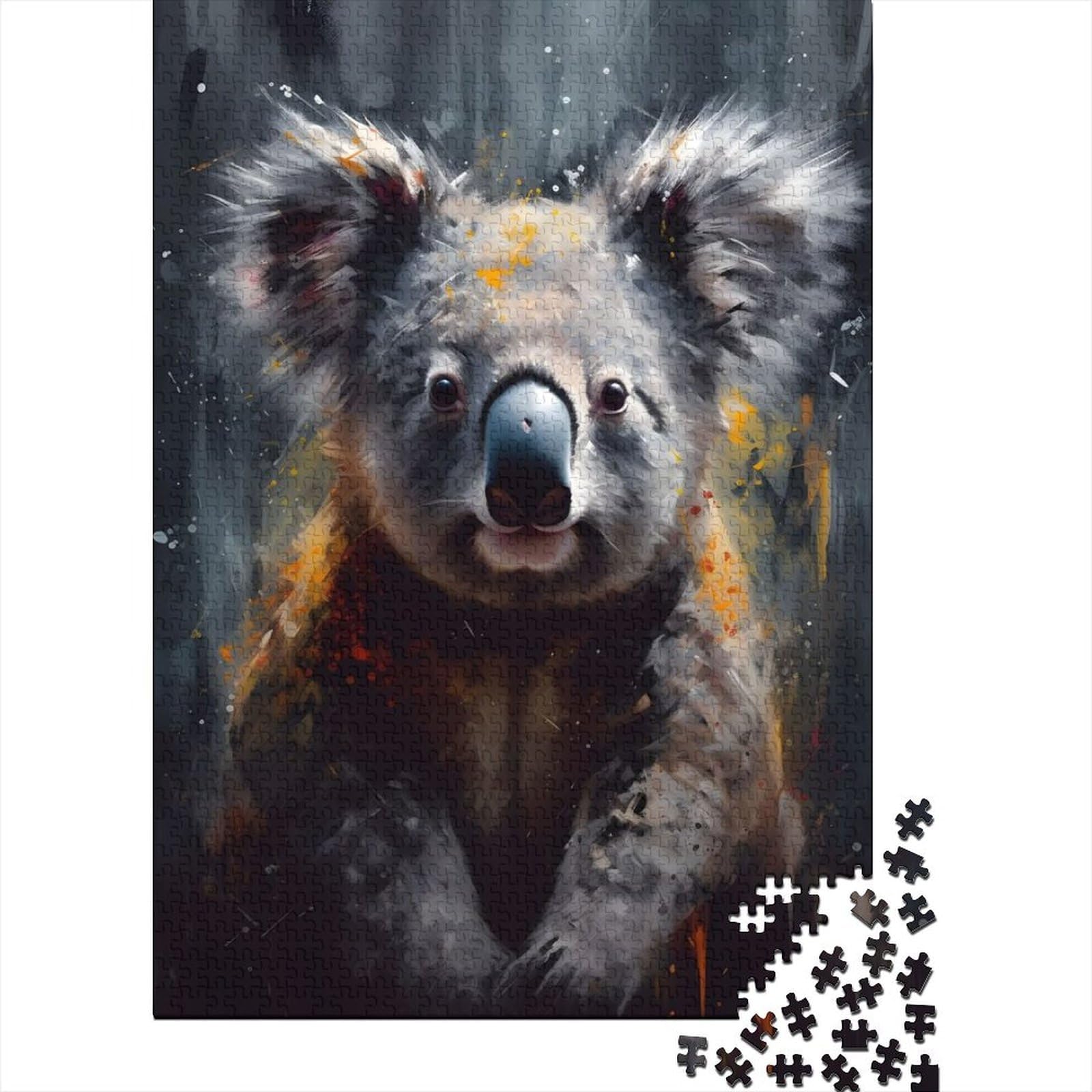 Lebendiges Koala-Ölgemälde, Holzpuzzle für Erwachsene und Jugendliche von Art Jigsaw Puzzles for Adults, 1000 Teile, Spielspielzeug für Erwachsene, Familienpuzzle, Geschenk (Größe 29,53 x 19,69 Zoll)