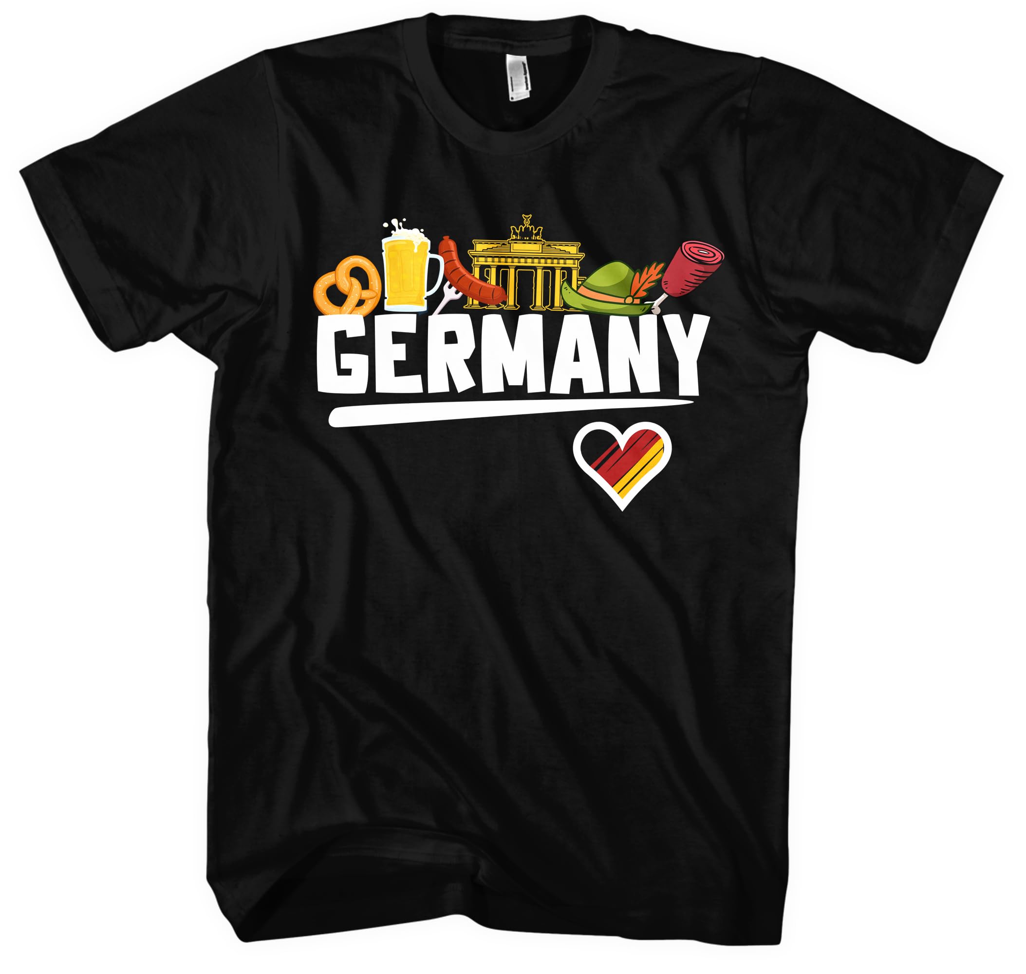 Deutschland Herren T-Shirt | Deutschland Trikot Deutschland Shirt EM WM Deutschland Flagge Tshirt Germany Fußball | M9 Schwarz (4XL)