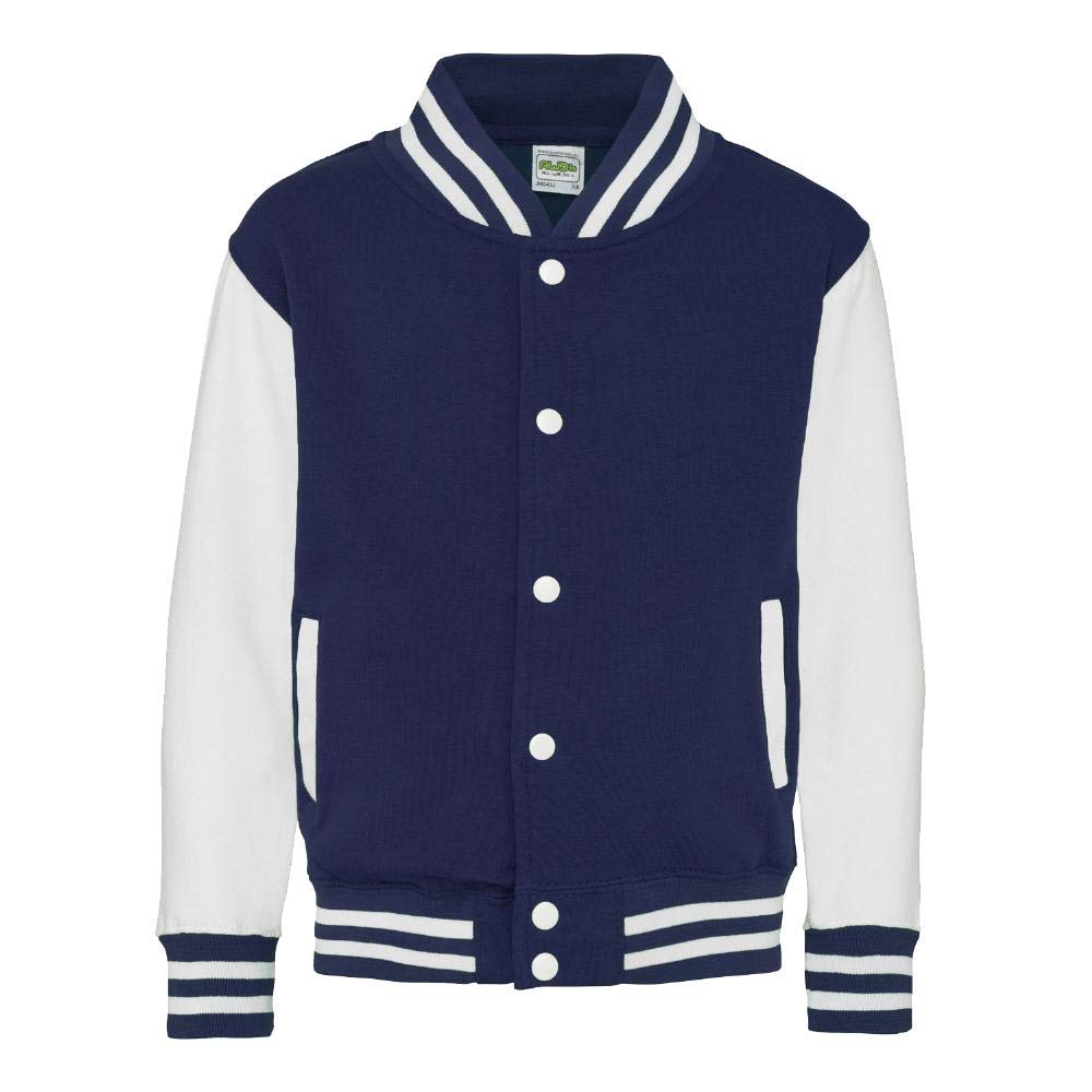 Just Hoods - Kinder College Jacke/Oxford Navy/White, 9-11 Jahre