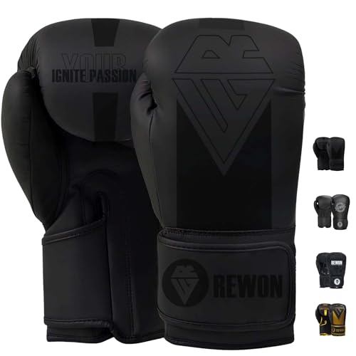 REWON Boxhandschuhe Muay Thai Handschuhe Punchinghandschuhe 8oz-16oz für Männer und Frauen Training Kickboxen Sparring Kampfsport Fitness MMA Boxsack Sandsack