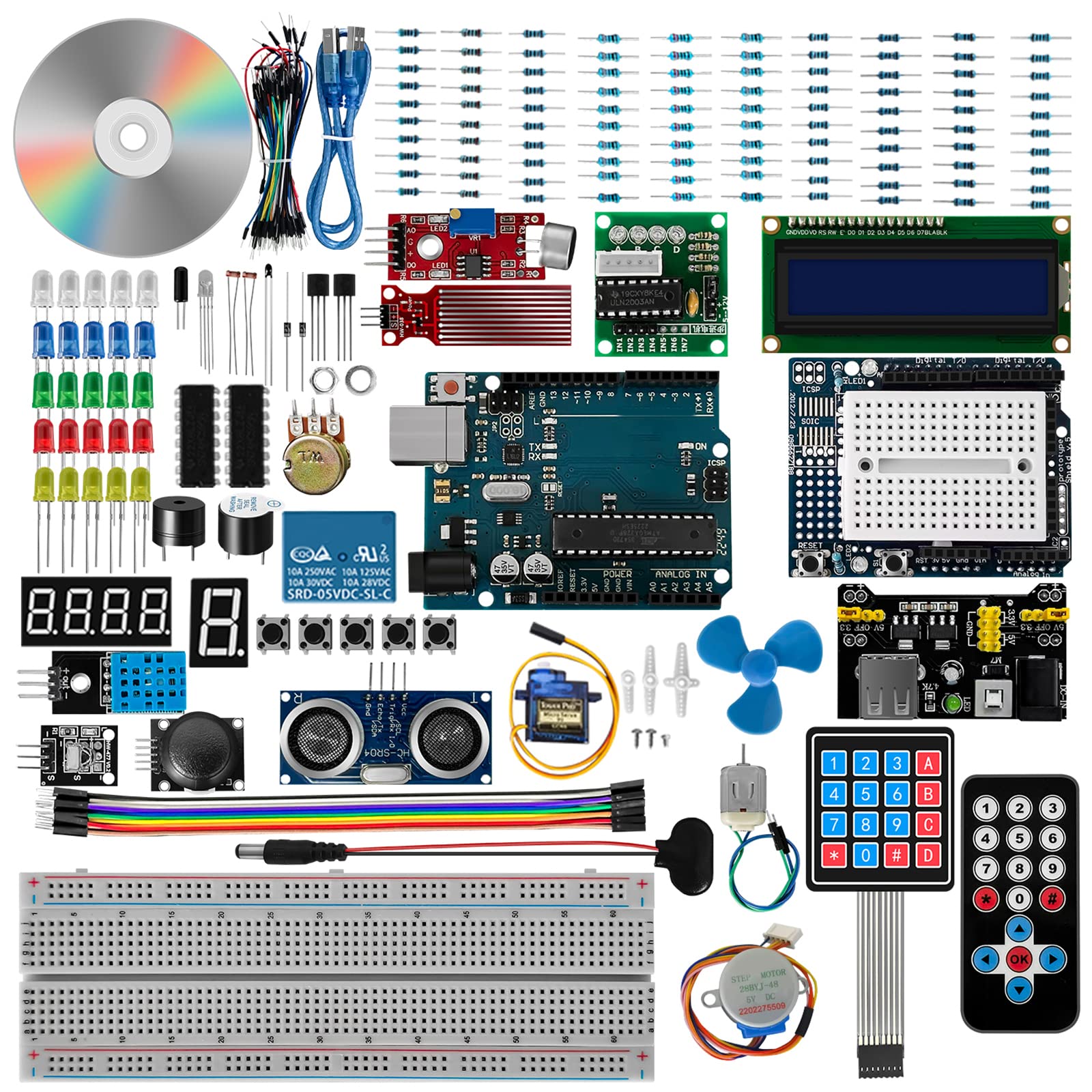 WELLDOER Super Starter Projektor Mikrocontroller Board/Schrittmotor//1602 LCD