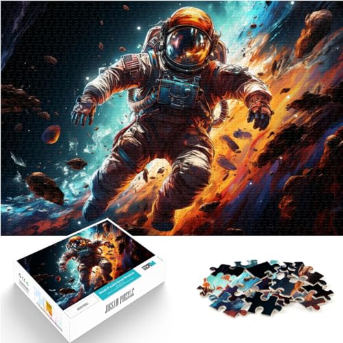 Puzzle für Astronauten im farbenfrohen Universum. Puzzle für Erwachsene, 1000 Teile, Holzpuzzle, Familienunterhaltungsspielzeug, 1000 Teile (50 x 75 cm)