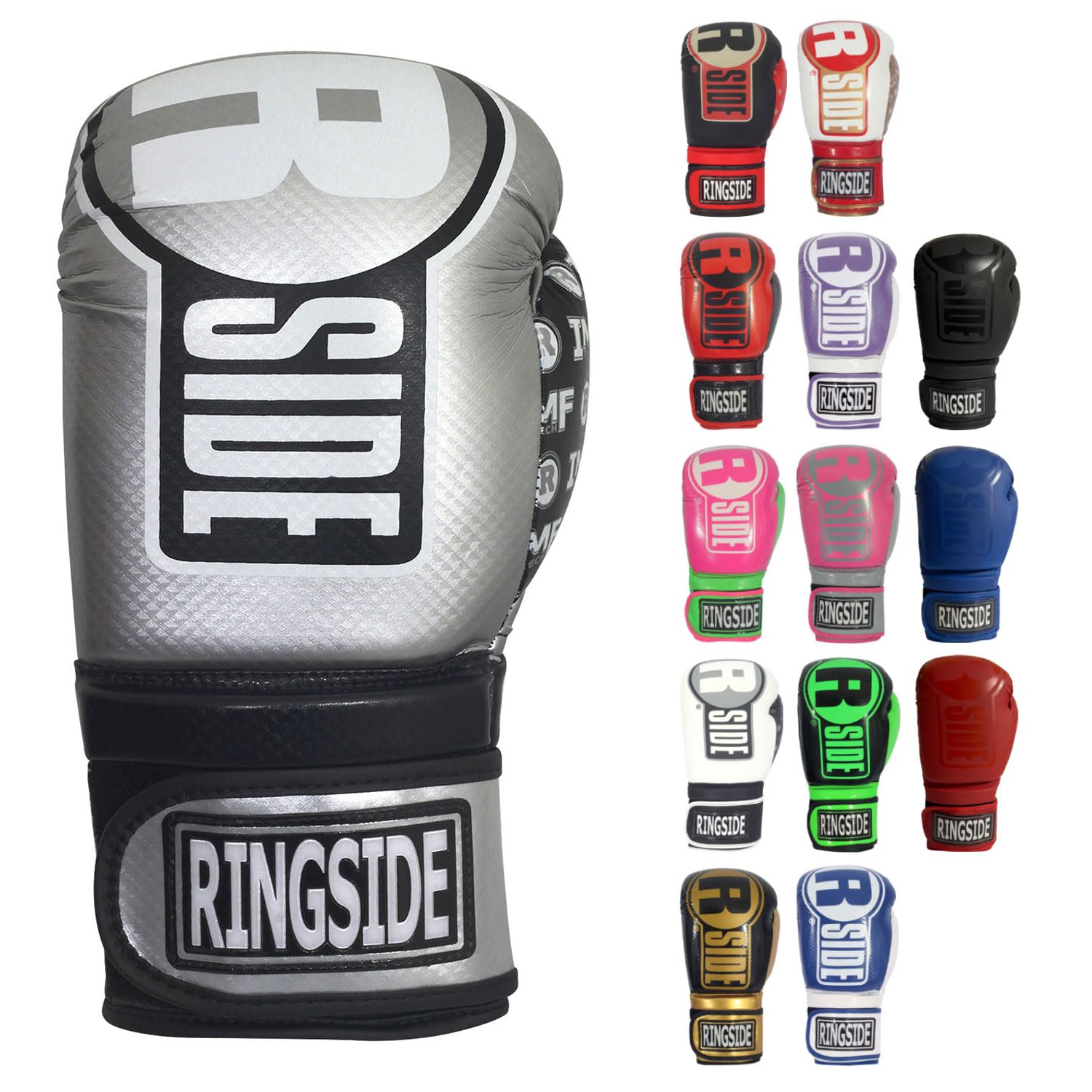 Ringside Apex Boxhandschuhe, Silber/Schwarz, Größe S/M