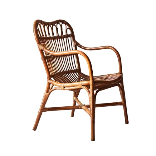 yixinzi-2024 Rattan-Akzentstuhl Rattan Chair Vintage Chair Rattan Sofa Chair with Balcony Backrest Chair Living Room Chair Sessel