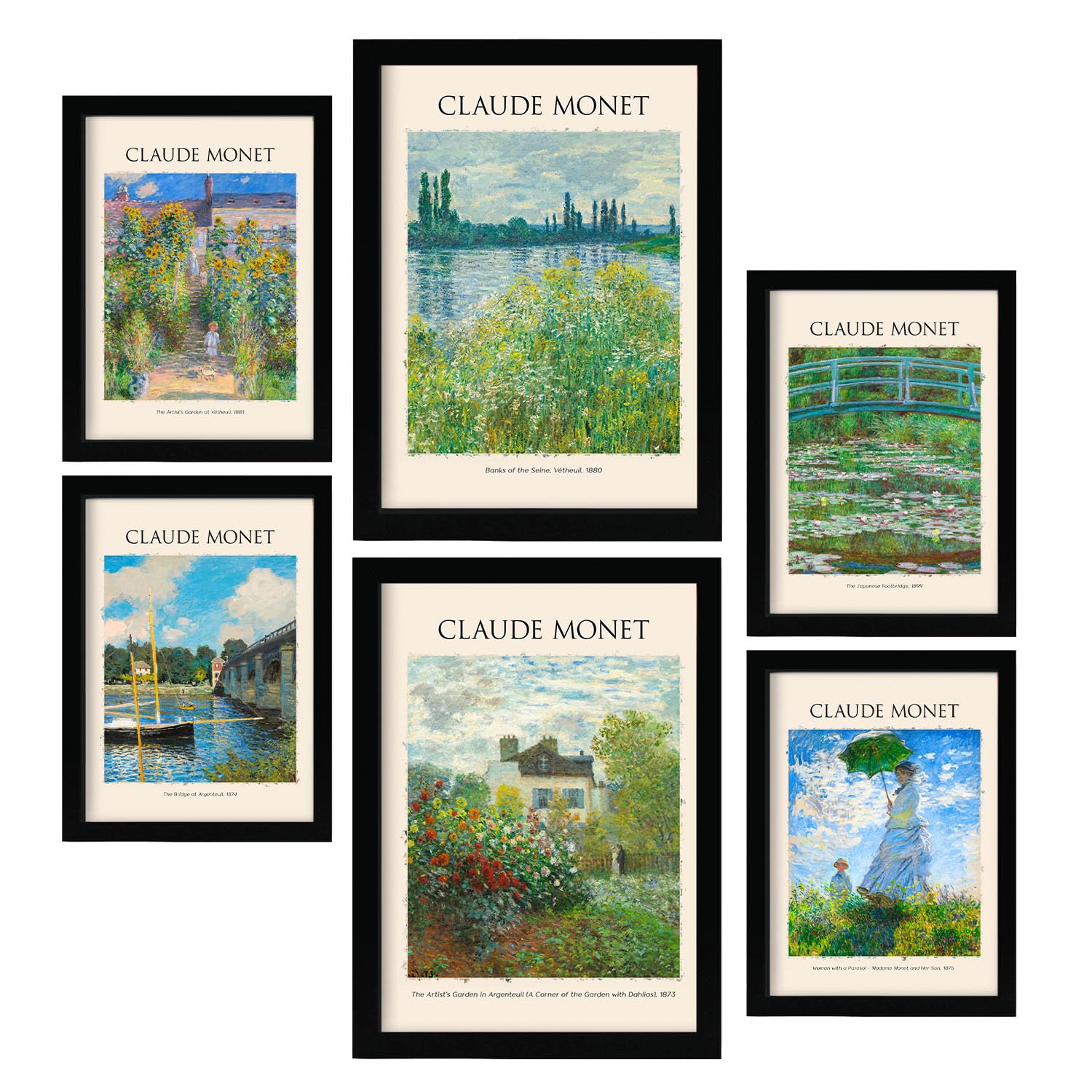 Nacnic Monet -Posterblatt 2. Malergalerie. Dekorative Gemälde für Ihr Wohnzimmer, Schlafzimmer, Zuhause. Wandkunstdrucke. Größen A4 und A3