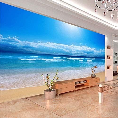 XLMING Blue Sky Meerblick Sun Beach 3D Tapeten Home Esszimmer Sofa Schlafzimmer Wohnzimmer TV Hintergrund-350cm×256cm