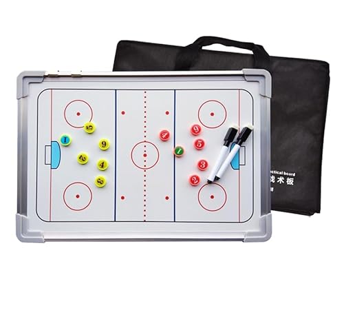 BFVAKBKYT Coaches Taktische Tafel, Magnetische Coaching-Tafel, Trainer-Tafeln, Tafel for Wettkampf-Lehrkommandos und Gewinnstrategien, 2-seitige, trocken abwischbare Klemmbretter(Ice Hockey)