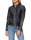 JDY Damen JDYemily Faux Leather Jacket Otw Noos Kunstlederjacke, Black, 38