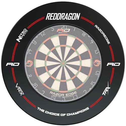 RED DRAGON Brand Schwarz Backboard Dartboard Surround & Red Dragon Checkout Card