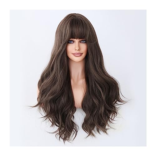 Perücken Cosplay Party Natürliche Hitzebeständige Haar Perücken De Mujer Braun Blonde Perücken Lange Wellenförmige Synthetische Perücke for Frauen Lange Weiß lolita Damenperücke(C8263-4)