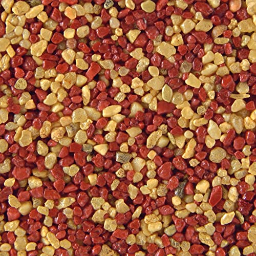 Terralith Buntsteinputz 15kg in gelbbraun-rot, Sockelputz für Innen und Außen mit Reinacrylat Bindemittel aus Naturstein, 1-2mm Körnung (T09)