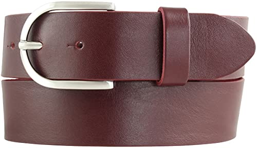 BELTINGER Damen-Gürtel aus Vollrindleder 4 cm | Jeans-Gürtel für Damen 40mm | Vollleder-Gürtel mit runder Gürtelschließe | Bordeaux 100cm