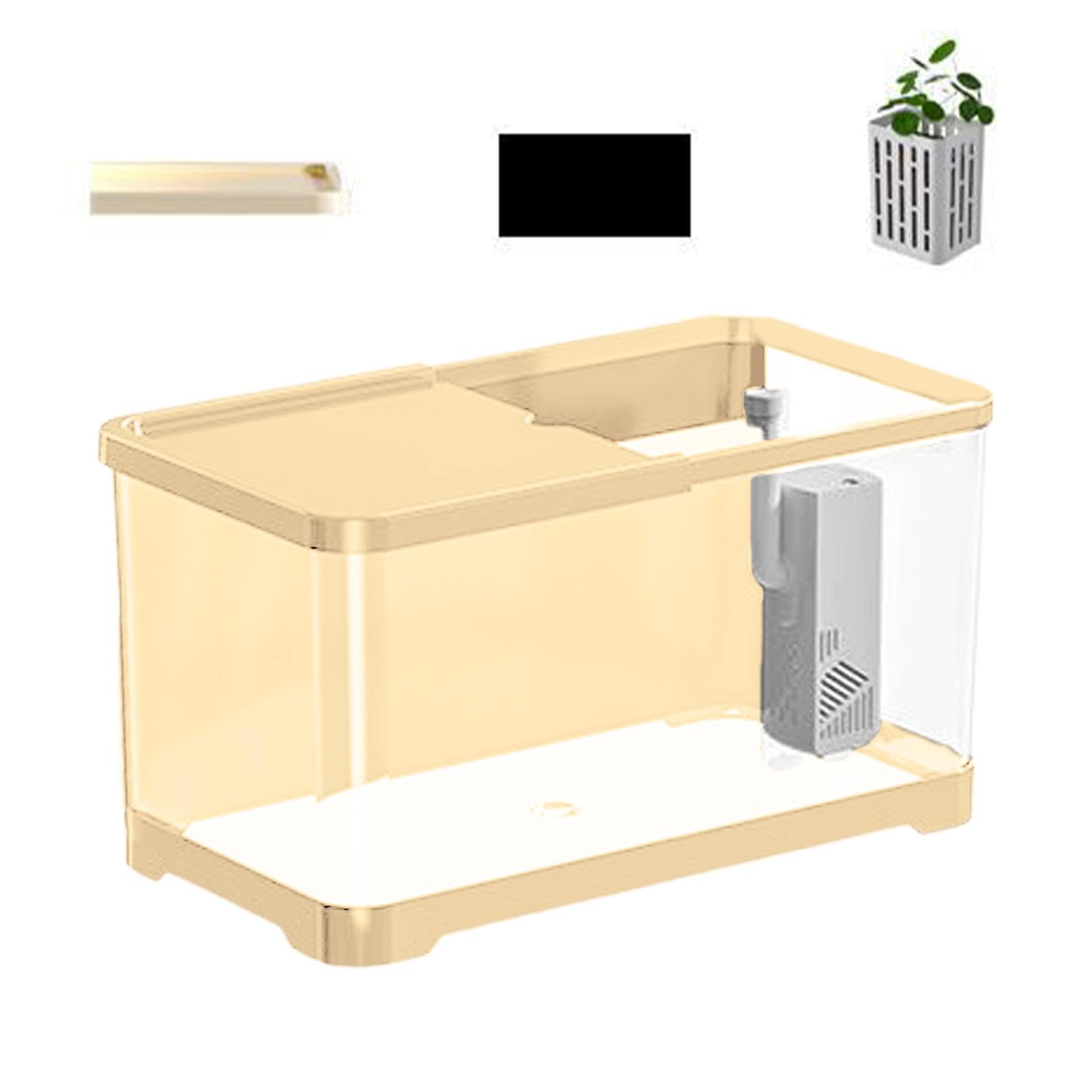 Aquarium-Kit | Kleines Aquarium, dekoratives Salzwasseraquarium-Set | Kreatives Fischaquarium mit Korb, vielseitige Aquarien für Quallen, Guppys, Garnelen, Goldfische