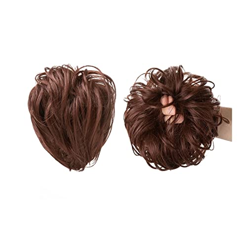 Haarteil Haargummi Glattes Haarknoten Haarteil Synthetische Messy Bun Haargummis mit elastischem Gummiband Hochsteckfrisur Dutt Verlängerung Pferdeschwanz Haarteile for Frauen Haarknoten (Color : Dar