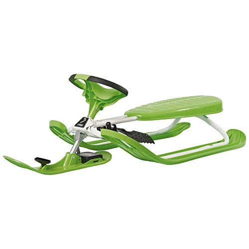 STIGA 73-2322-09 Color PRO Snowracer Mit Curve Ski System Und Automatischer Seilrolle, Green/White, One Size