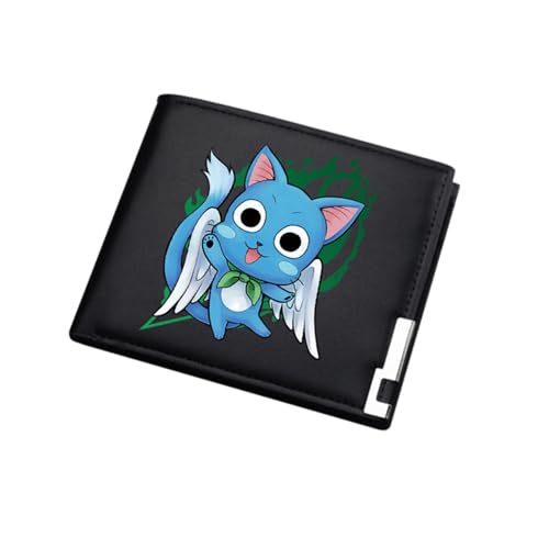 RYNDEX FAI-ry TA-il Wallet Anime, Jugend Karikatur Portemonnaie Klein, PU-Leder Geldbörse Brieftasche Wallet(Color:Black 9)