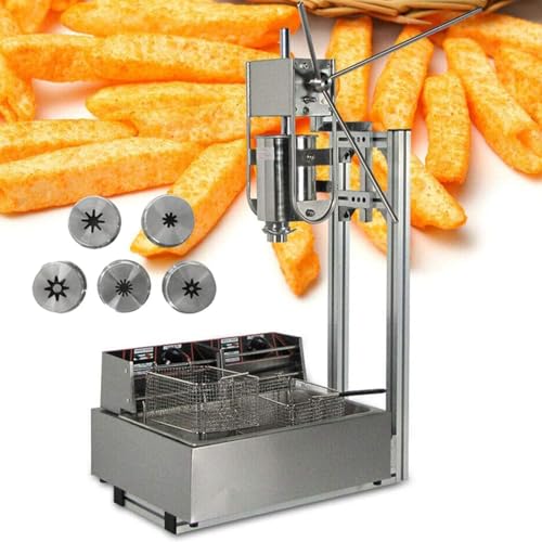 lwjunmm Kommerzielle spanische Churro-Maschine, Churros-Maschine, kommerzieller Churro-Maker, spanische Churros aus Edelstahl, Donut-Maschine, vertikale Churro-Maschine,B