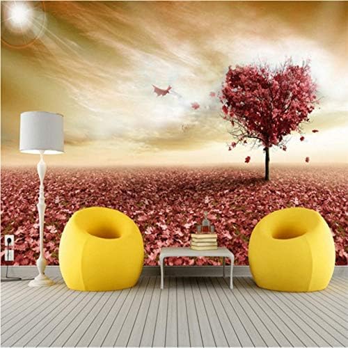 XLMING Ahornblatt-Landschaft 3D Tapeten Home Esszimmer Sofa Schlafzimmer Wohnzimmer TV Hintergrund-350cm×256cm