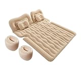 GLILAR Auto Luftmatratze Auto Luftmatratze Aufblasbare Luftmatratze Schlafbett Faltbares Selbstfahrendes Kissen Tour Camping Pad Sofa Aufblasbare Reisebetten Autozubehör(Beige,Size 1)