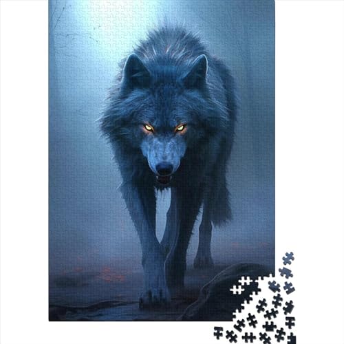 Puzzle 1000 Teile für Erwachsene, Waldwolf-Puzzle für Erwachsene und Teenager, Puzzle für Erwachsene, Lernspiel, Herausforderungsspielzeug, 75 x 50 cm