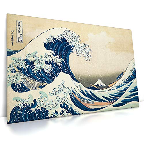 CanvasArts Die große Welle vor Kanagawa - Katsushika Hokusai - Leinwand auf Keilrahmen (120 x 80 cm, Leinwand auf Keilrahmen)