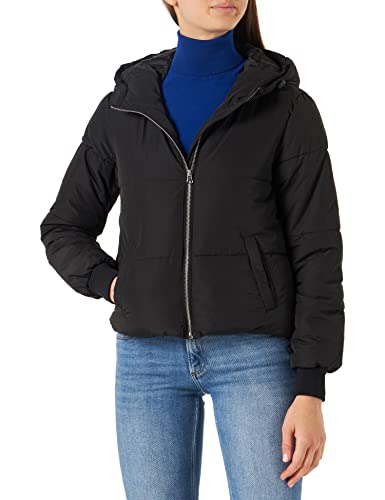 JDY Women's JDYNEWERICA Short Hood Jacket OTW NOOS Jacke, Black/Detail:Silver Zipper, XS