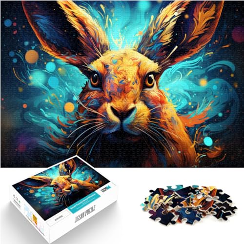 Puzzlespiel Buntes Kaninchen-Puzzle 1000 Teile Holzpuzzle für Erwachsene Familienspiel zum Stressabbau Schwieriges Herausforderungspuzzle 1000 Teile (50 x 75 cm)