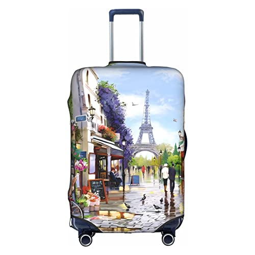 Paris Street Scene Eiffelturm-Trolley, Reisetasche, Schutzhülle: >> Hohe Elastizität mit Reißverschluss, mittlere Anwendung, 45,7 - 81,3 cm (18-32 Zoll) Trolley-Tasche