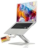 Ergonomischer Laptop Ständer Höhenverstellbar Laptophalter Schreibtisch Laptop Erhöhung für Notebook Halterung MacBook Ständer, Dell, Lenovo, Samsung, Acer und Huawei MateBook