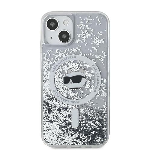 CG MOBILE Karl Lagerfeld KLHMP12MLGCHSGH Hülle für iPhone 12/12 Pro 6.1" hardcase transparent Liquid Glitter Choupette Head