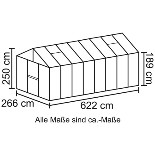 VITAVIA Gewächshaus »Zeus«, 15,7 m², Kunststoff/Aluminium, winterfest - schwarz 3